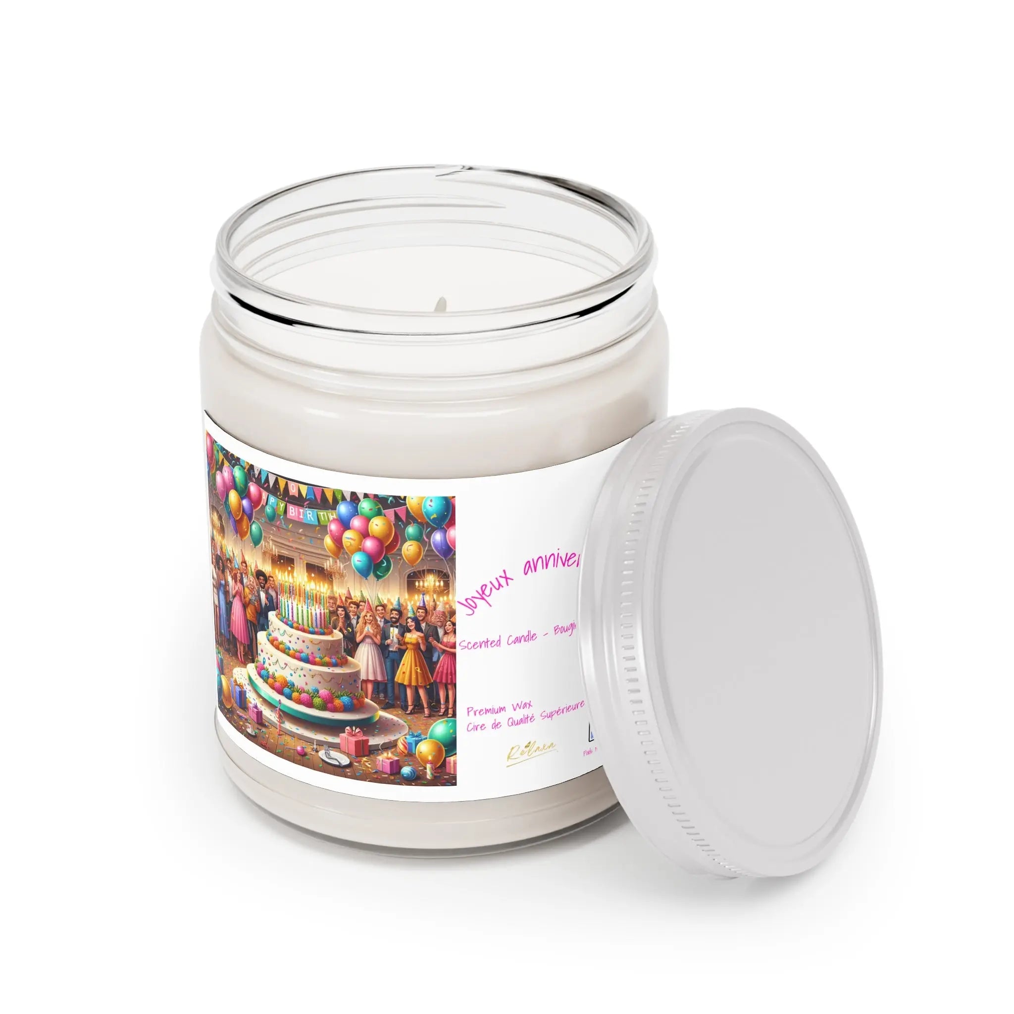 Joyeux anniversaires Scented Candle - 9oz Party Vibes Printify