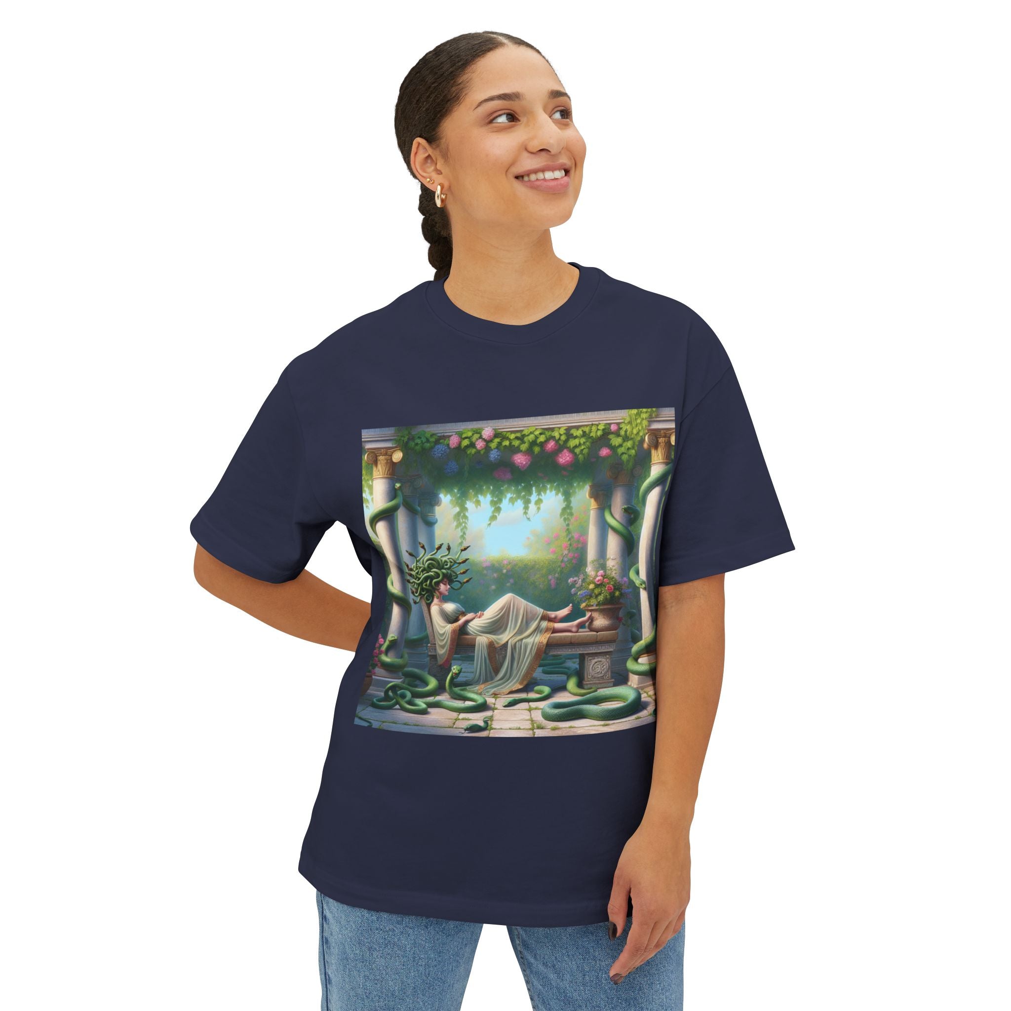 Mystical Medusa Oversized Tee - Unisex Graphic Tee for Art Lovers