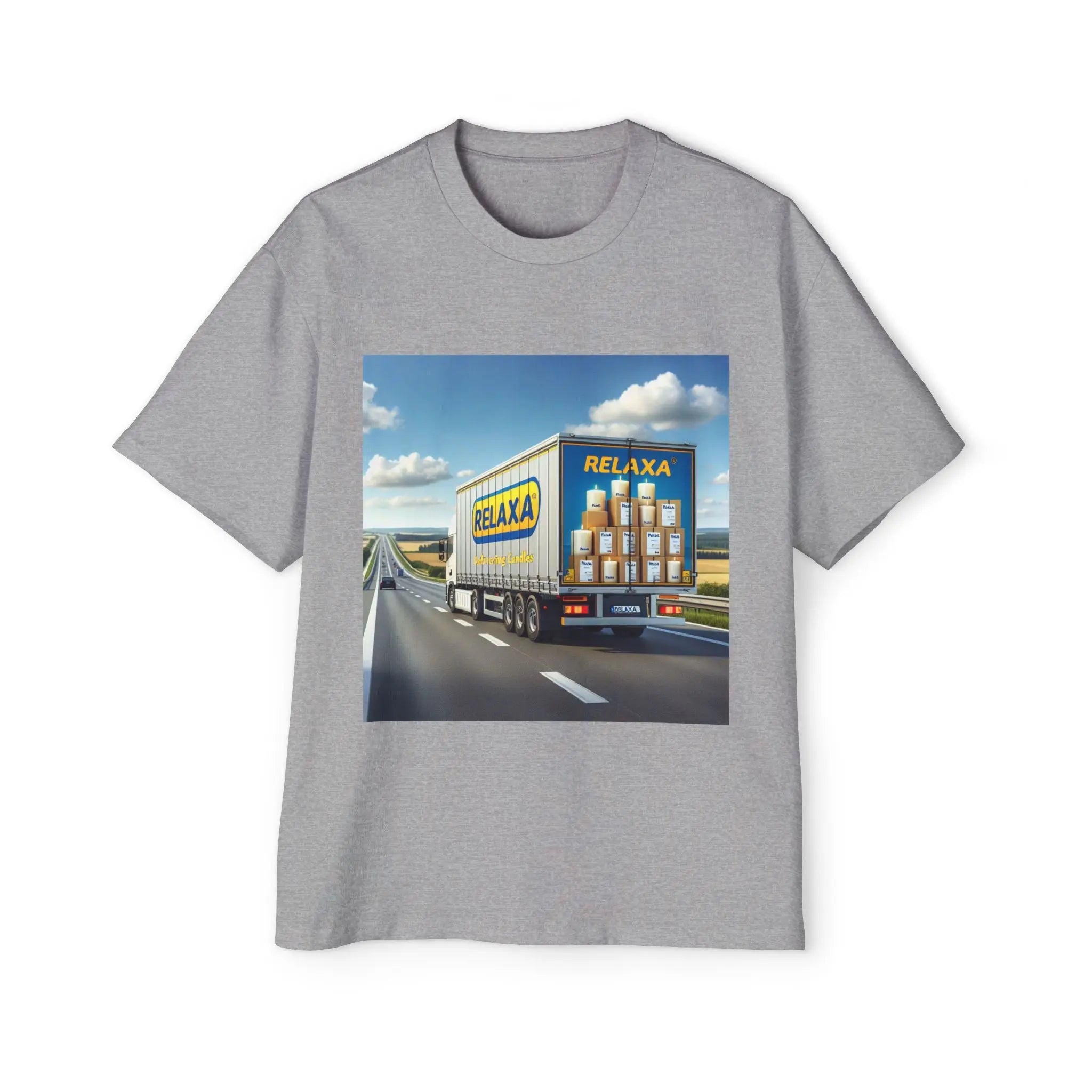 Relaxa Men's Heavy Oversized Tee - Relax & Deliver Graphic Tee Printify