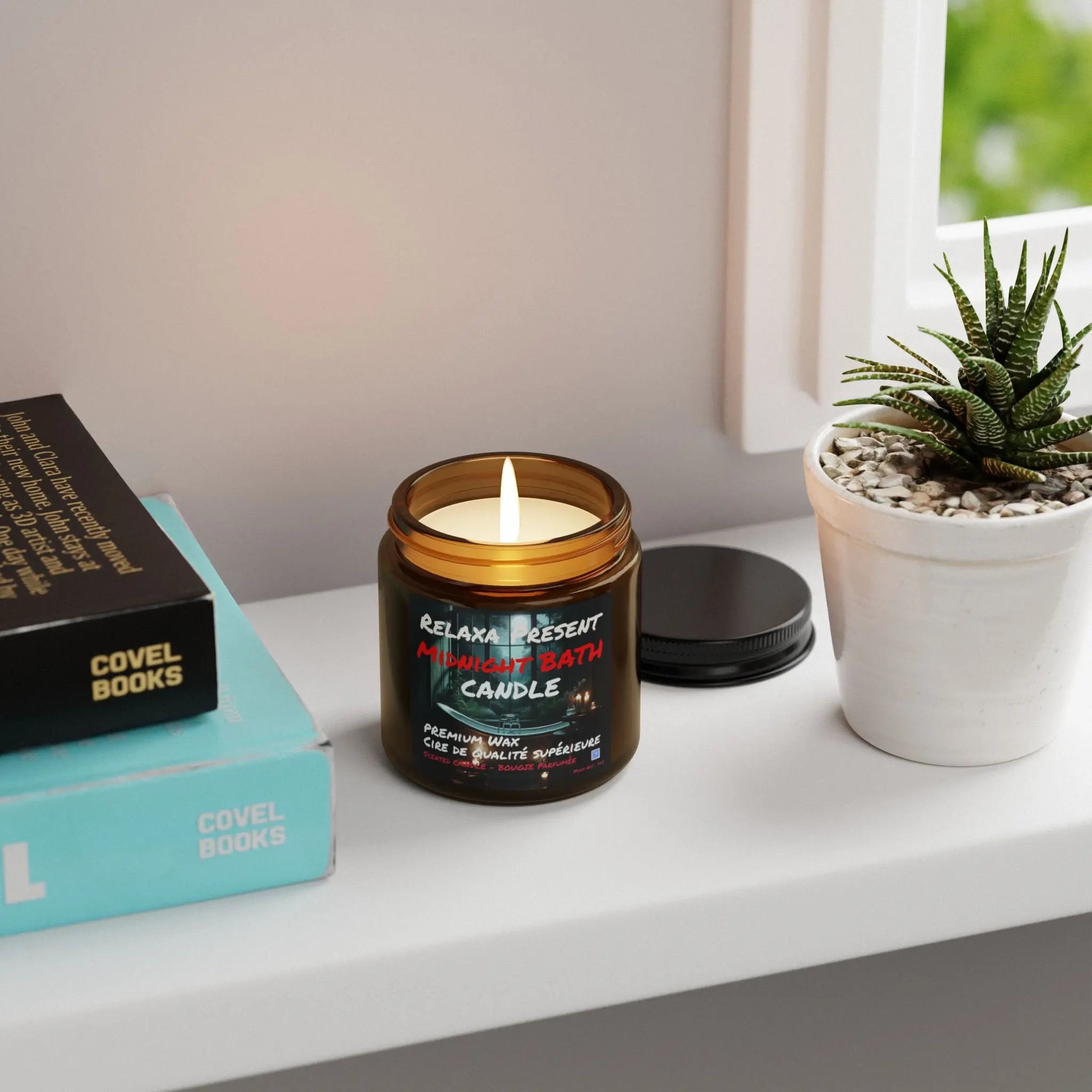 Midnight Bath Scented Soy Candle - Relaxing Ambiance for Self-Care Printify