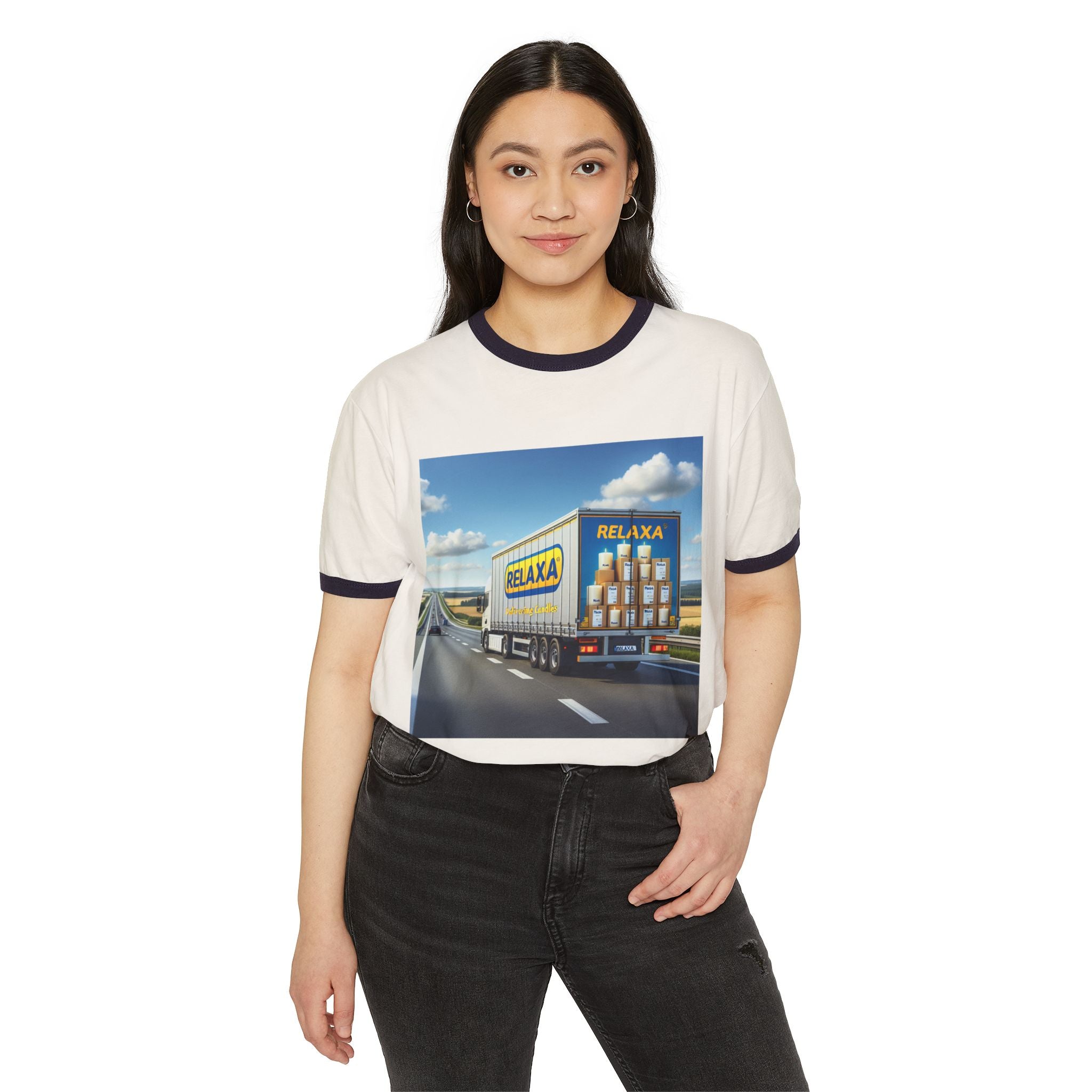 T-shirt unisexe en coton à motif contrastant Relaxed Delivery - T-shirt graphique tendance et amusant