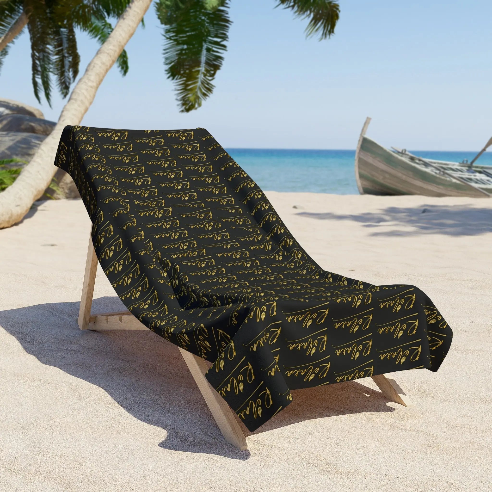 Elegant Beach Towel, Summer Poolside Accessory, Luxurious Sunbathing Gear, Unique Gift for Beach Lovers, Stylish Beach Decor Printify