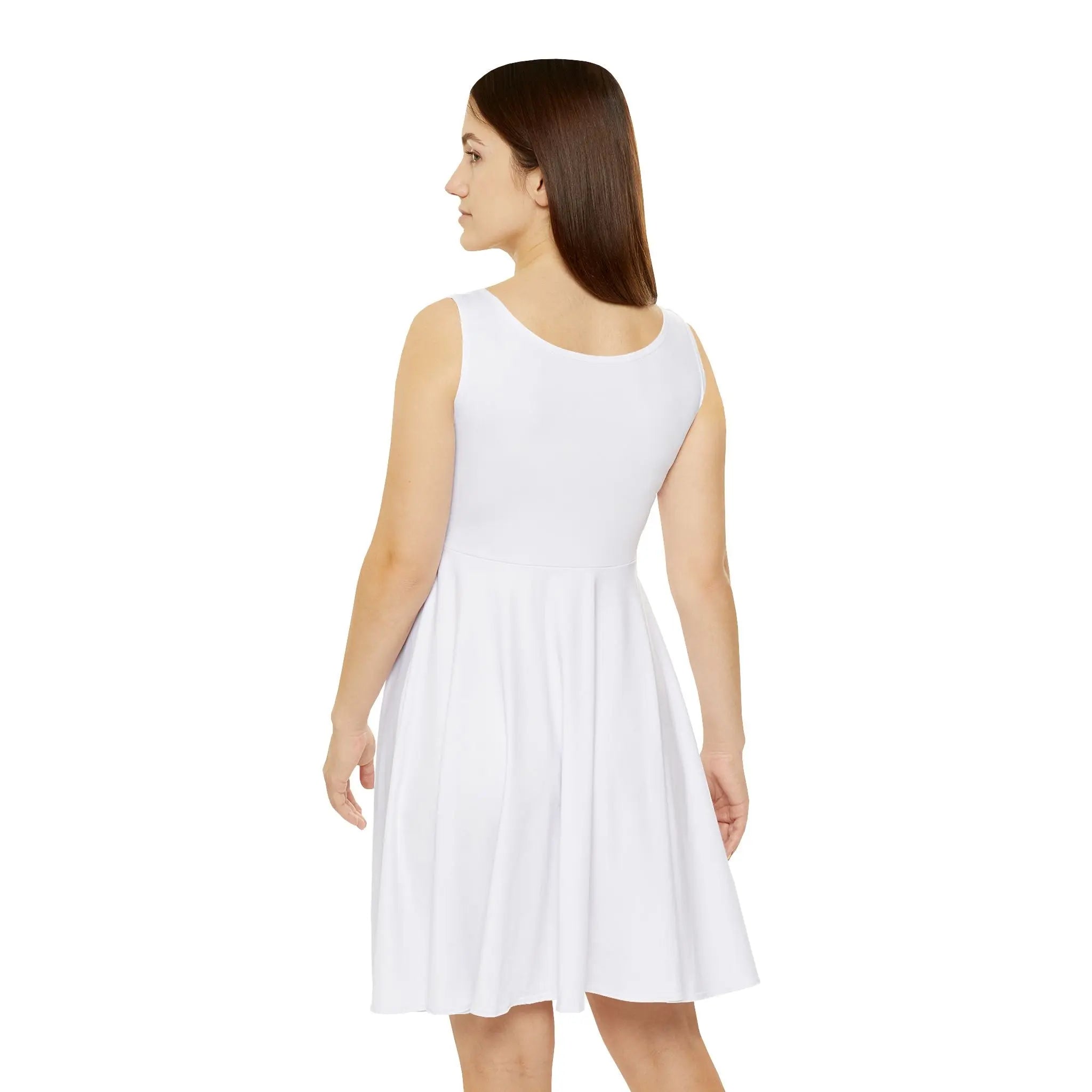 Chic Women's Skater Dress - Elegant White Casual Style Printify