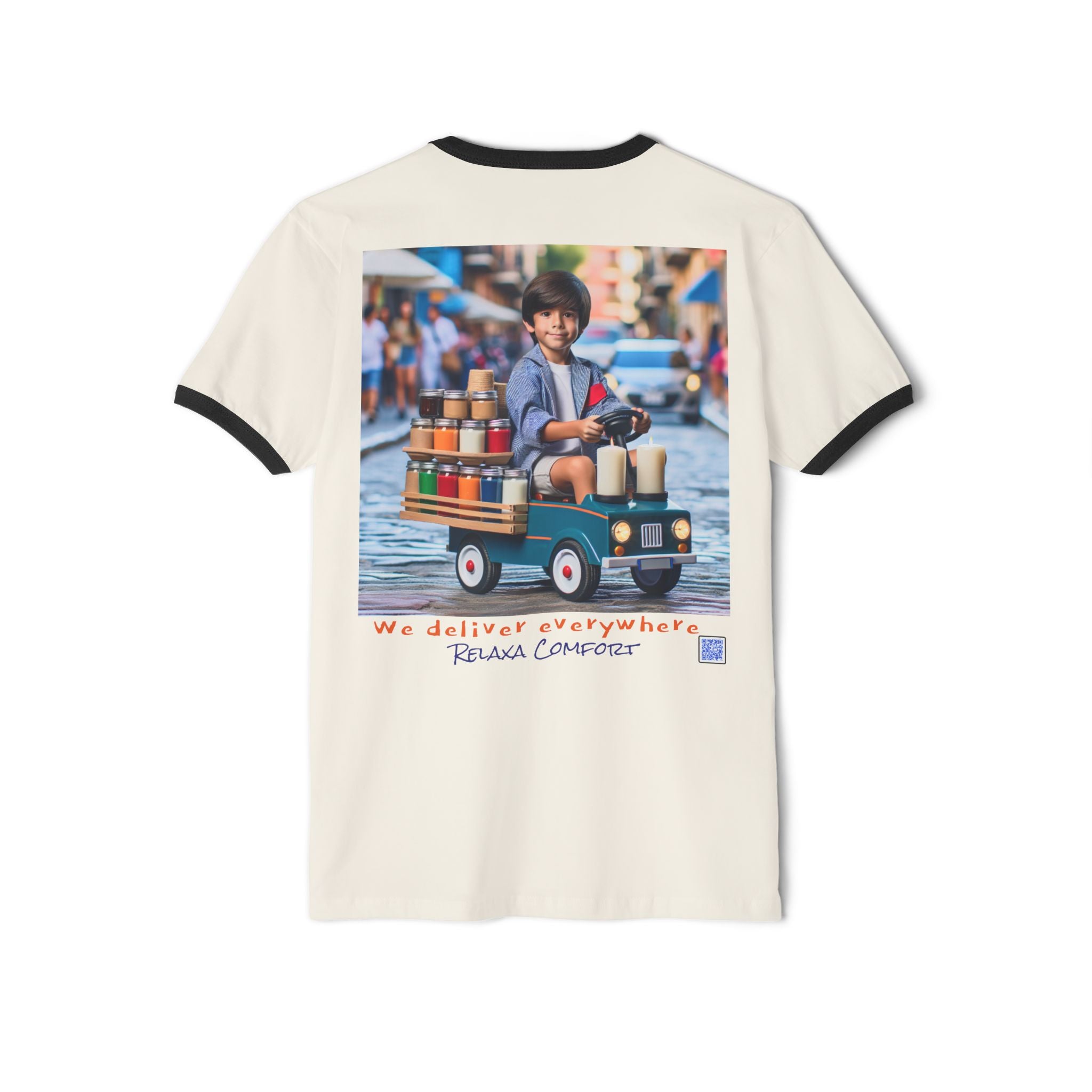 T-shirt unisexe en coton à motif contrastant Relaxed Delivery - T-shirt graphique tendance et amusant