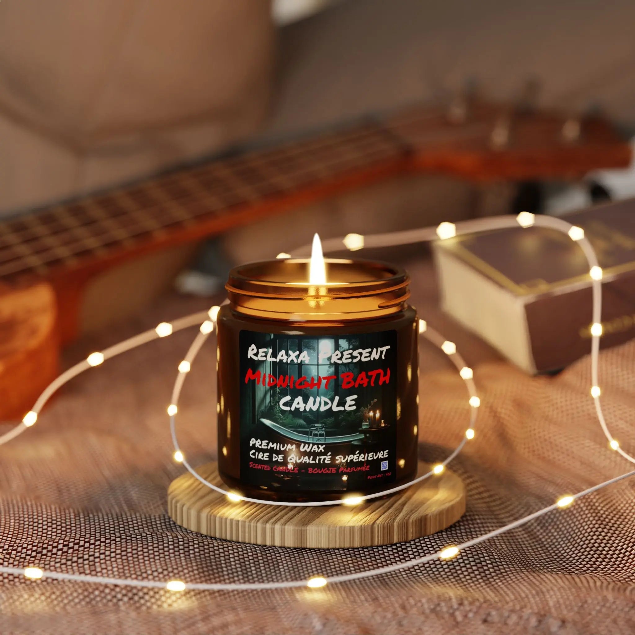 Midnight Bath Scented Soy Candle - Relaxing Ambiance for Self-Care Printify