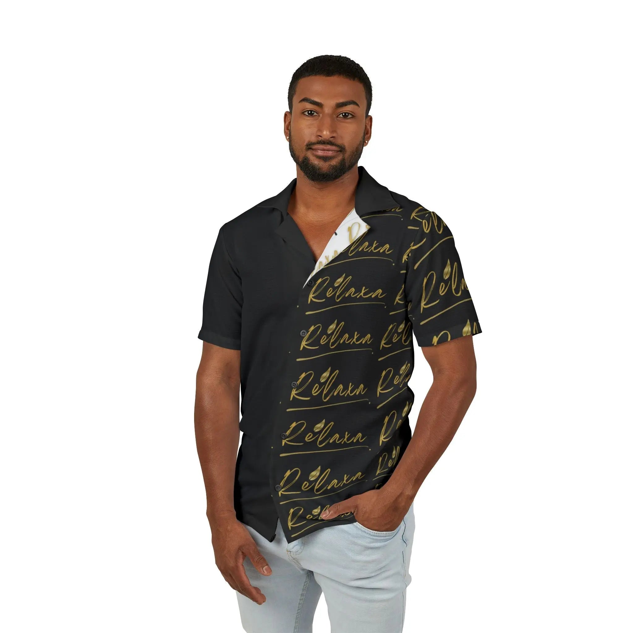 Relaxa Men’s Hawaiian Camp Shirt for Casual Summer Vibes Printify