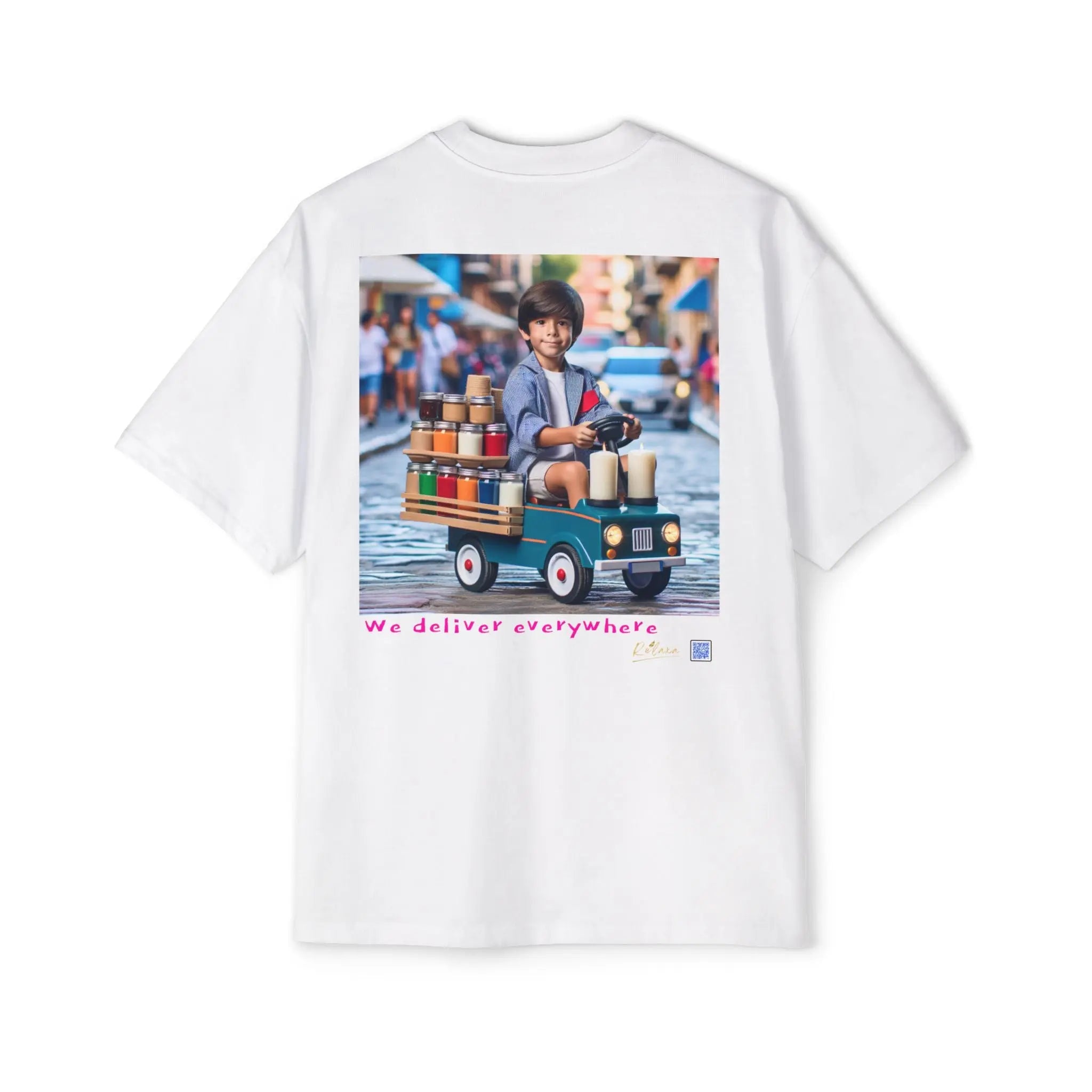 Relaxa Men's Heavy Oversized Tee - Relax & Deliver Graphic Tee Printify