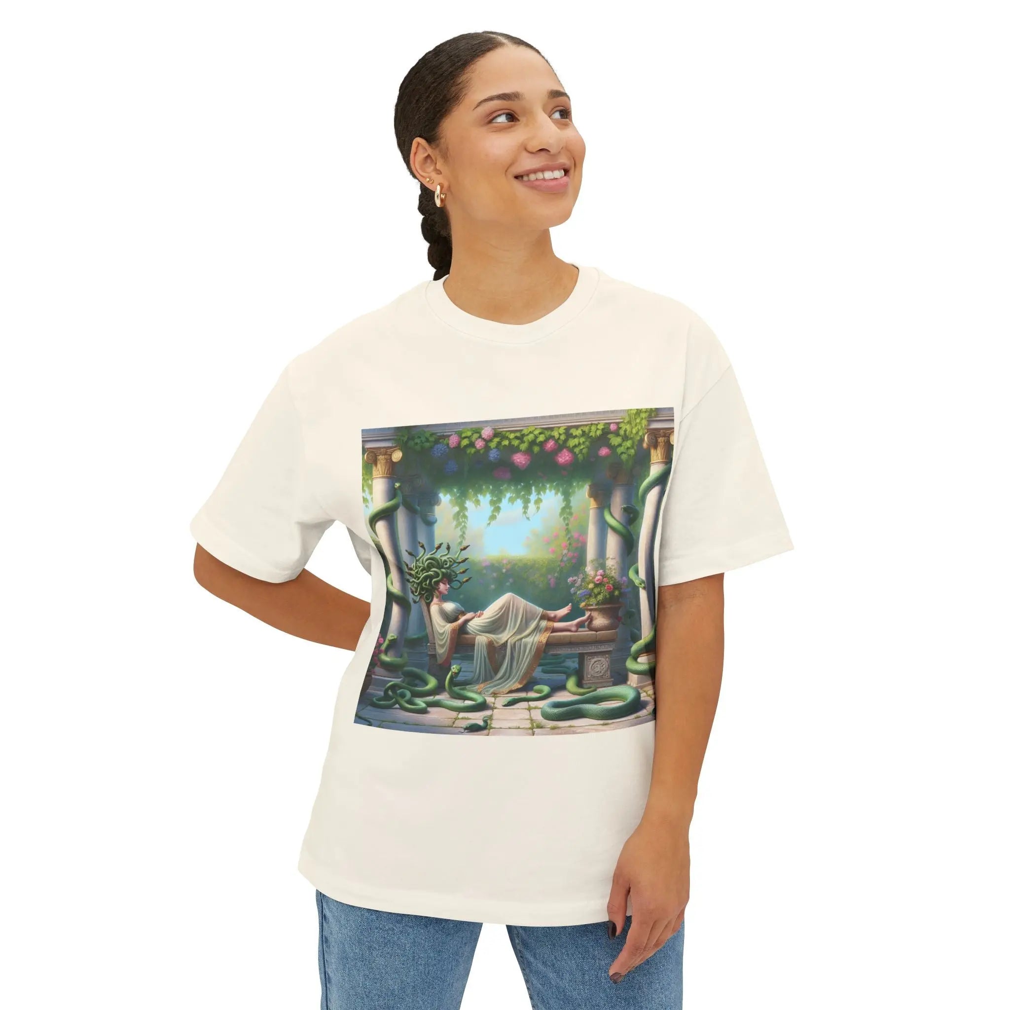 Mystical Medusa Oversized Tee - Unisex Graphic Tee for Art Lovers Printify