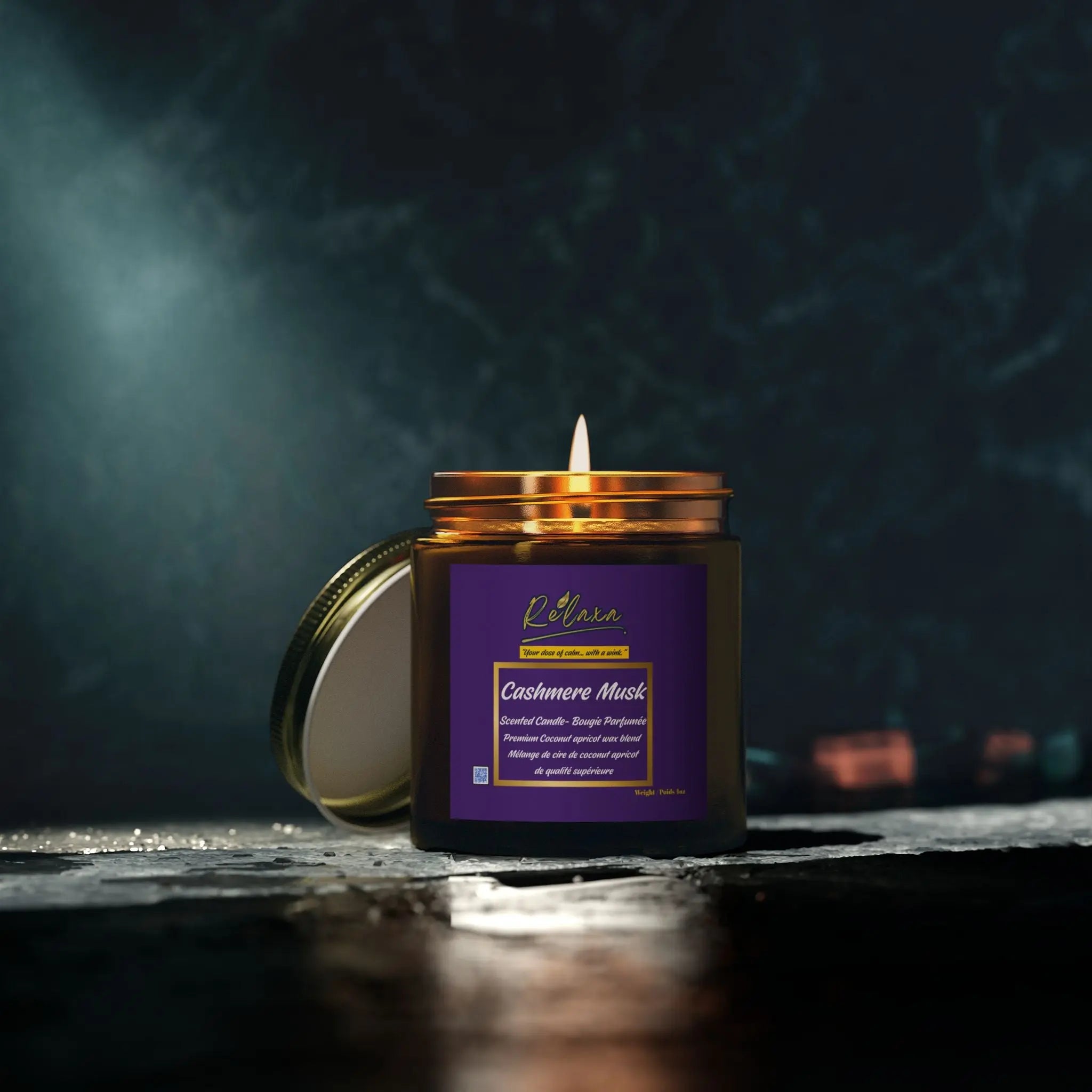 Candle, Cashmere Musk Scented Coconut Apricot Printify