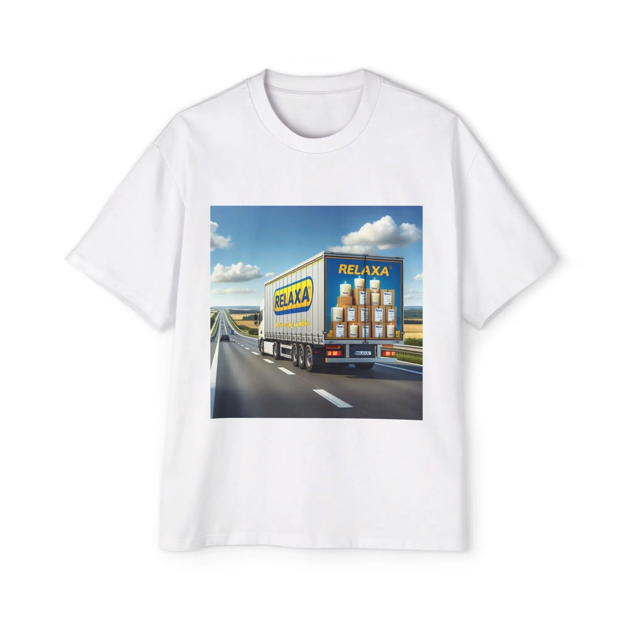 Relaxa Men's Heavy Oversized Tee - Relax & Deliver Graphic Tee Printify