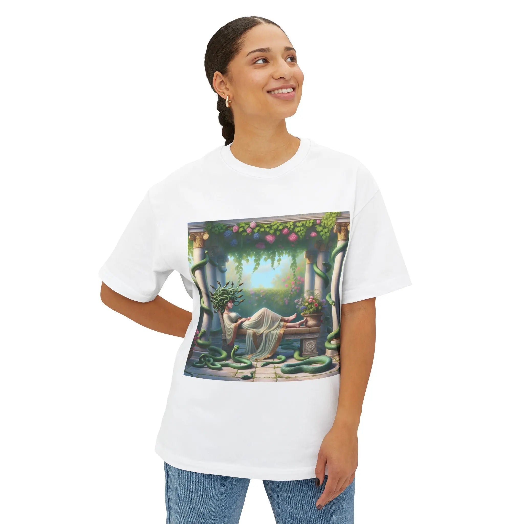 Mystical Medusa Oversized Tee - Unisex Graphic Tee for Art Lovers Printify