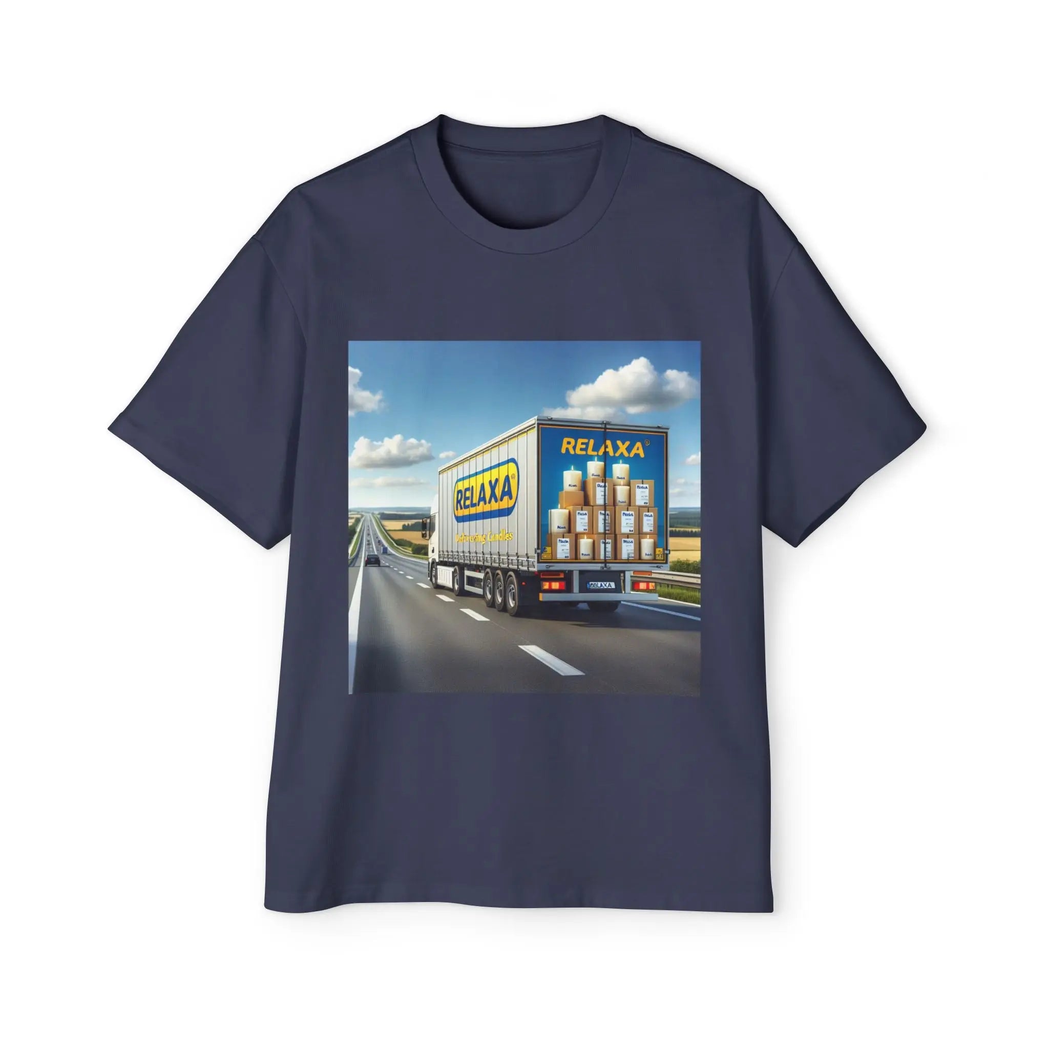 Relaxa Men's Heavy Oversized Tee - Relax & Deliver Graphic Tee Printify