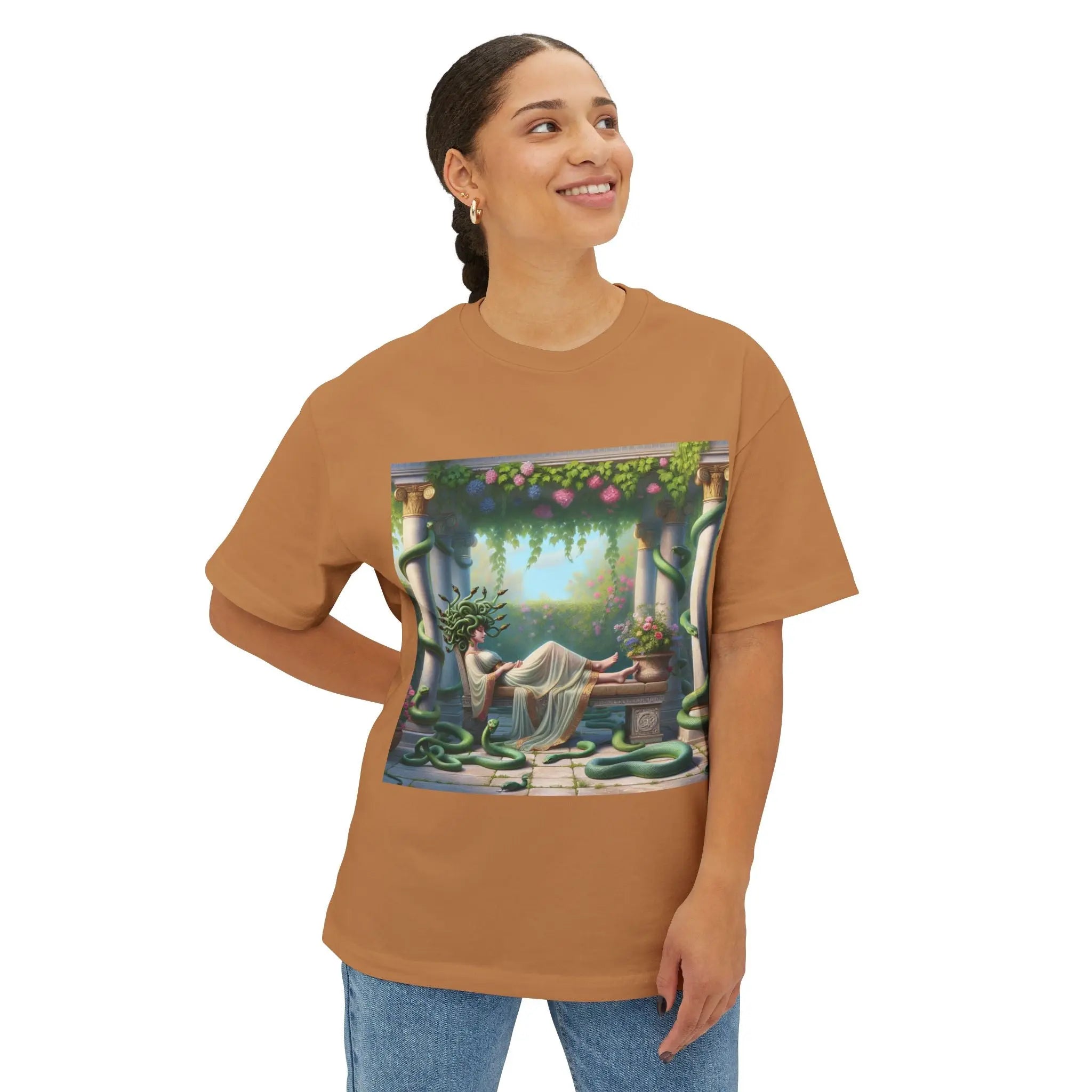 Mystical Medusa Oversized Tee - Unisex Graphic Tee for Art Lovers Printify