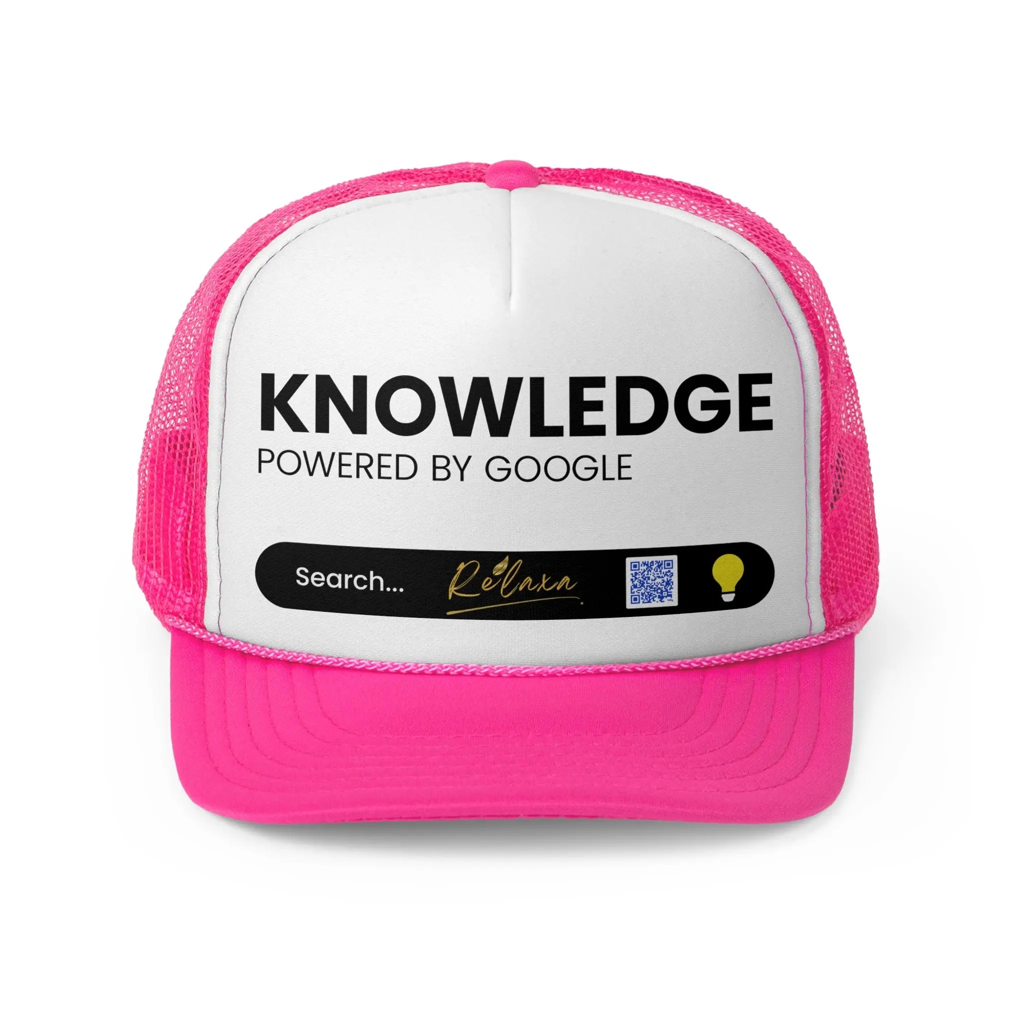 Knowledge is Power with Relaxa Trucker Cap - Powered by Google, Perfect Gift for Tech Lovers Printify