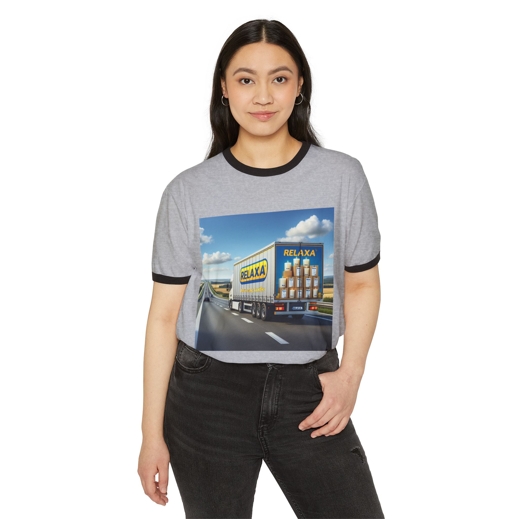 T-shirt unisexe en coton à motif contrastant Relaxed Delivery - T-shirt graphique tendance et amusant