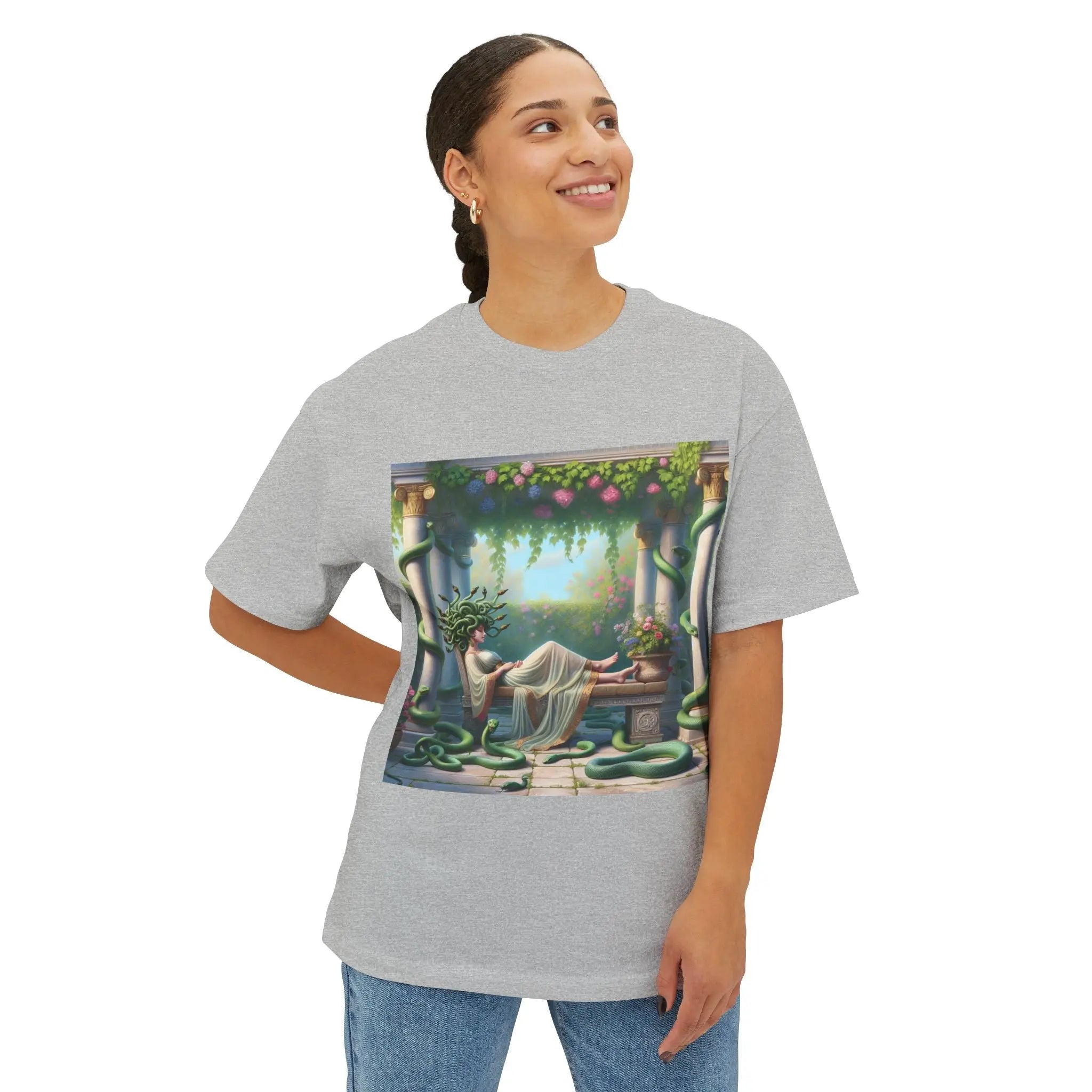 Mystical Medusa Oversized Tee - Unisex Graphic Tee for Art Lovers Printify