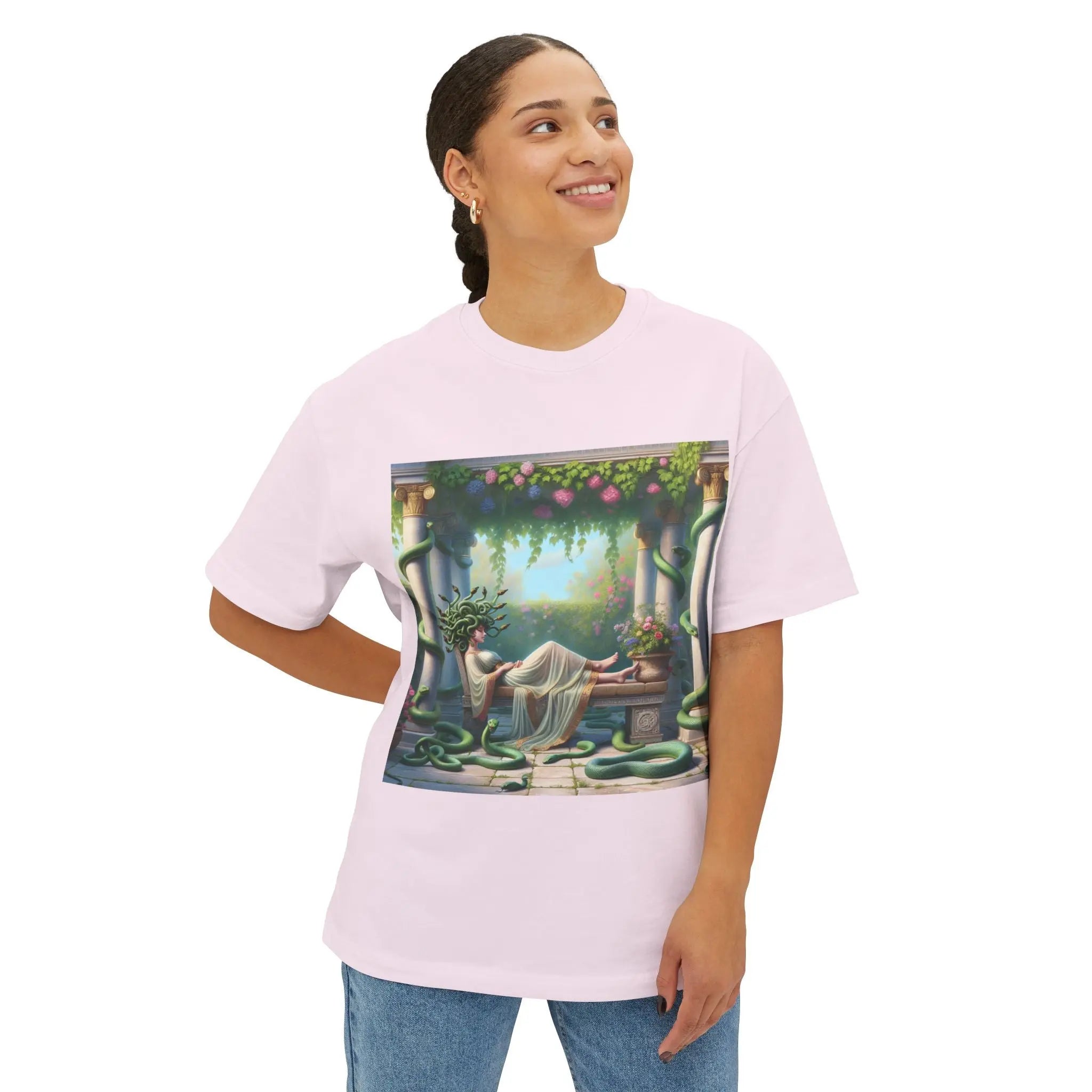 Mystical Medusa Oversized Tee - Unisex Graphic Tee for Art Lovers Printify