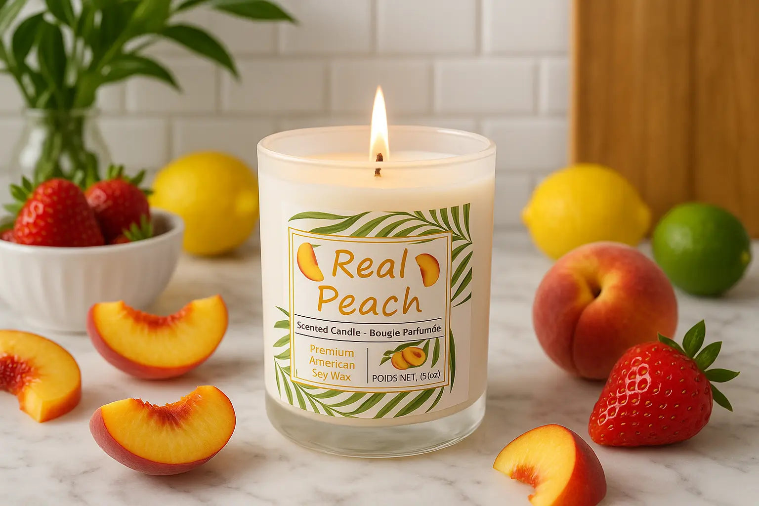 Real peach candle 15oz My Store