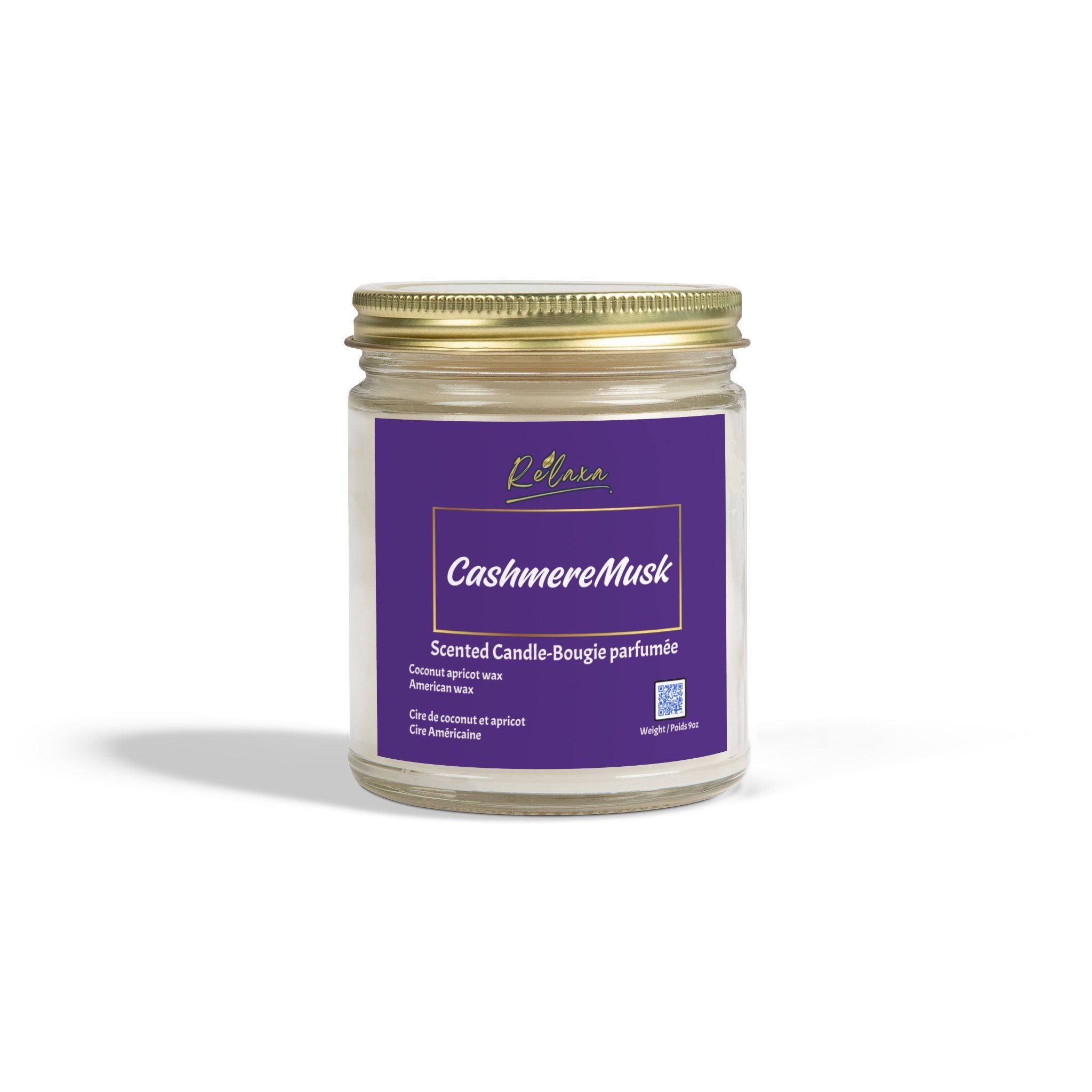 Candle, Cashmere Musk Scented Coconut Apricot Wax (4oz, 9oz) Printify