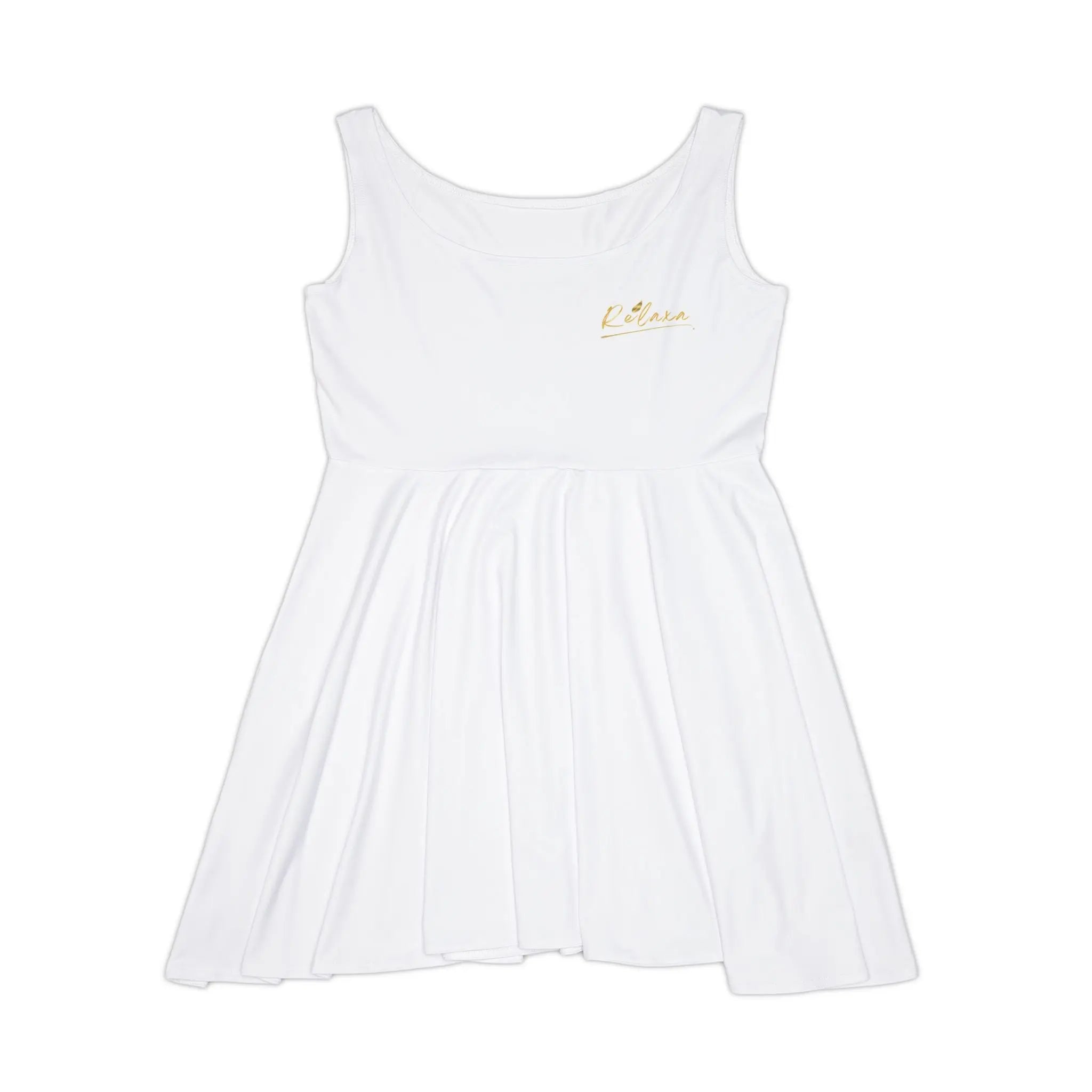 Chic Women&#039;s Skater Dress - Elegant White Casual Style Printify