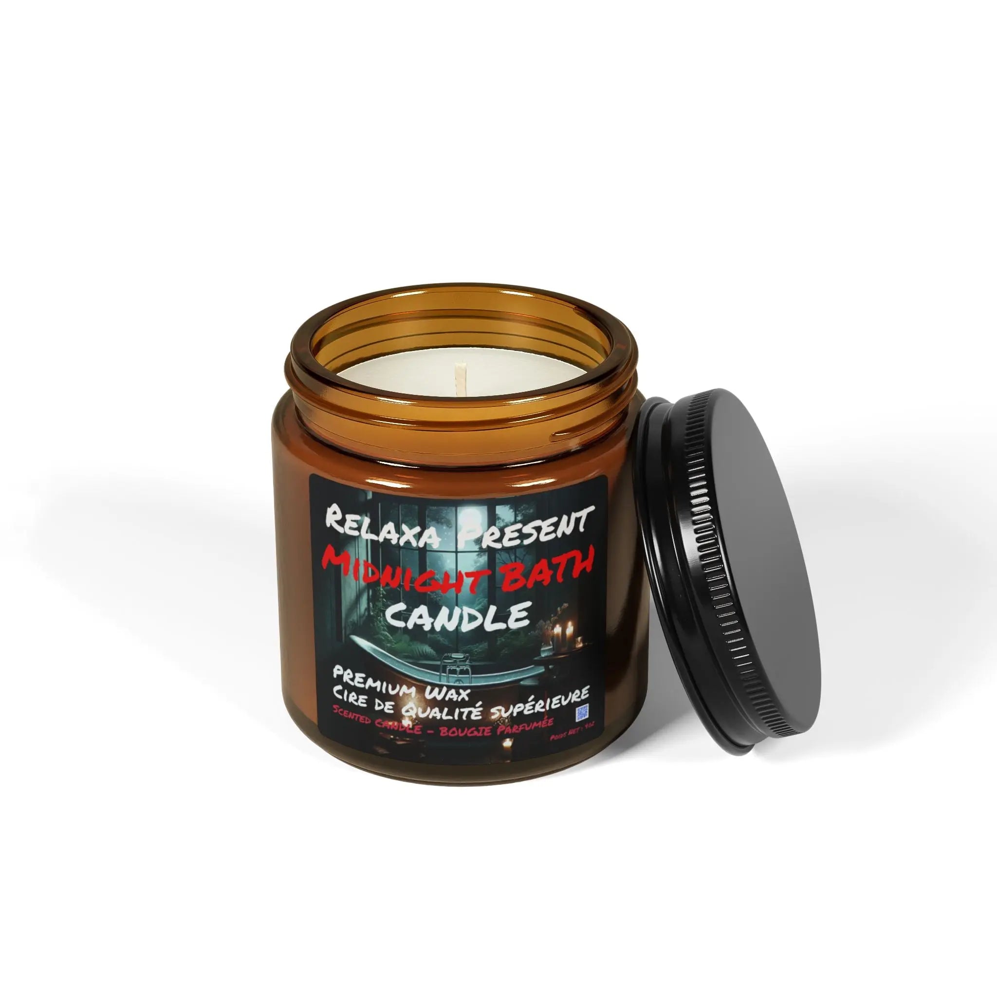 Midnight Bath Scented Soy Candle - Relaxing Ambiance for Self-Care Printify